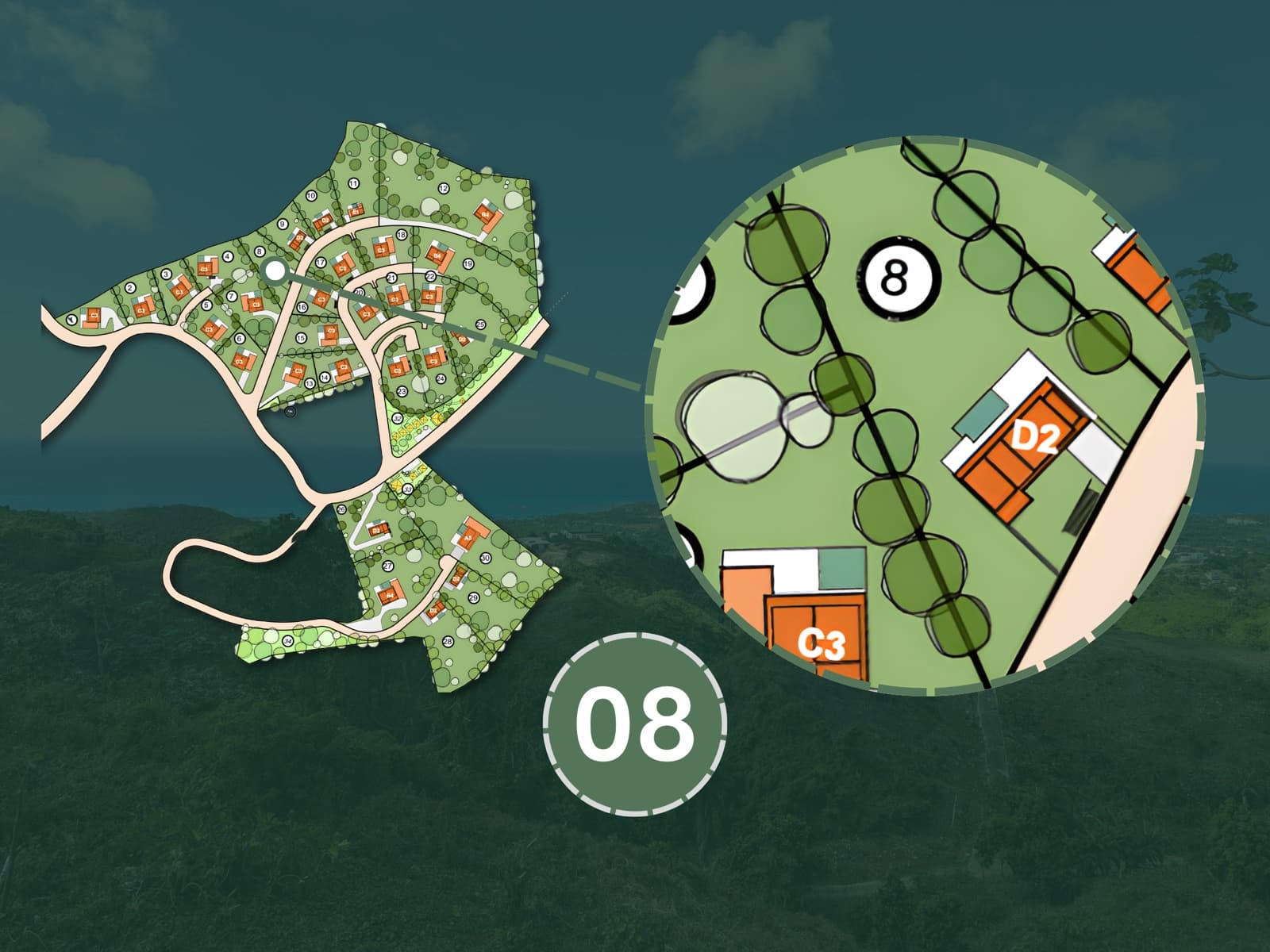 Sienna Terrenas Lot 8 - 2 bedroom villa option with Ocean Standard view, 1,220 sqm