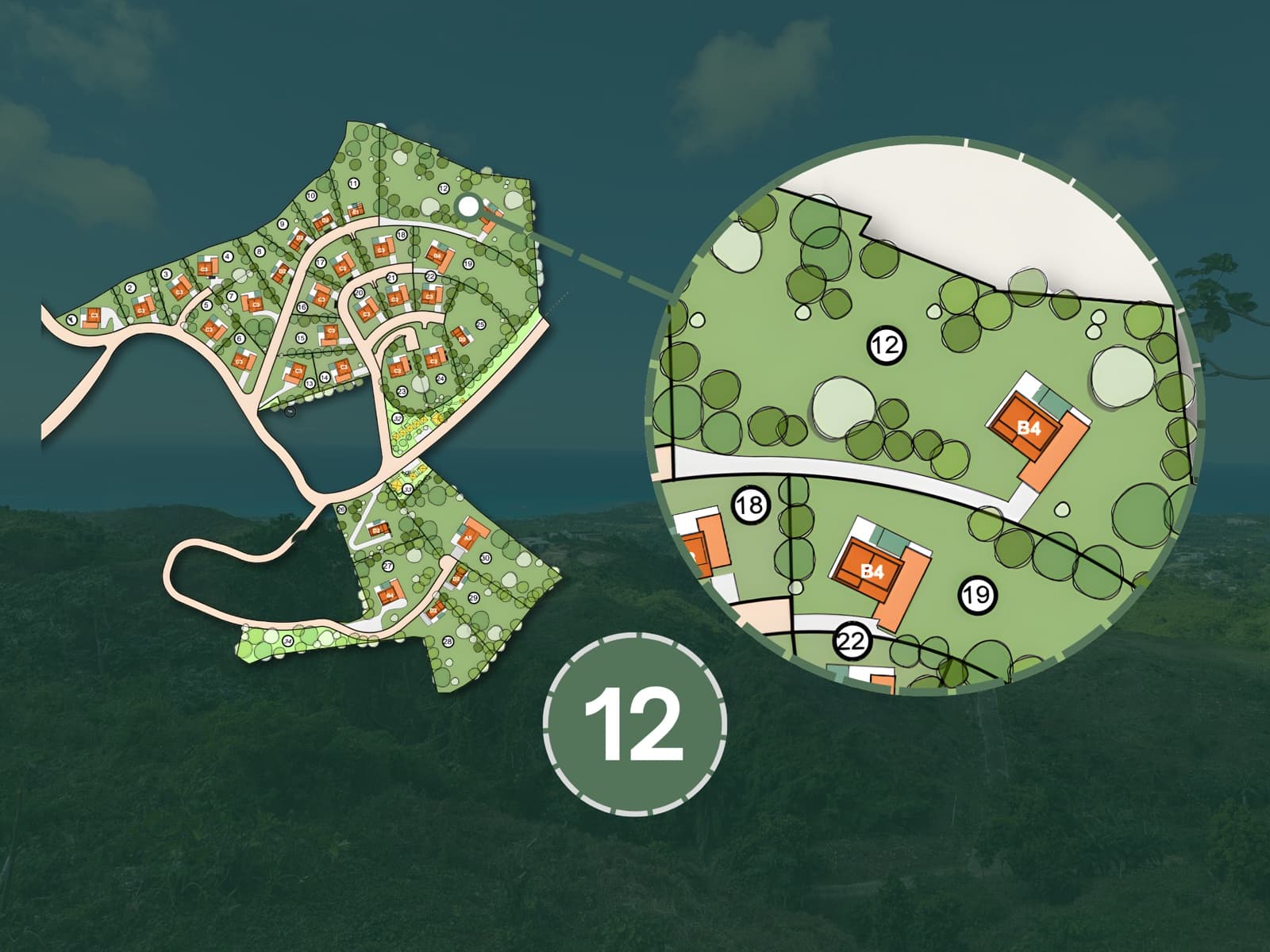 Sienna Terrenas Lot 12 - 4 bedroom villa option with Hills Discount view, 7,131 sqm