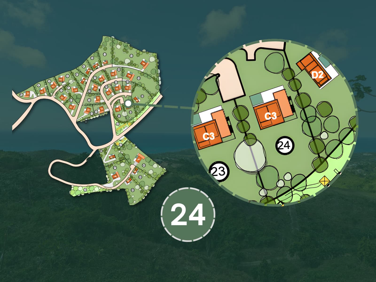 Sienna Terrenas Terrain 24 - option de villa de 3 chambres avec vue Ocean Extra, 1,666 m²