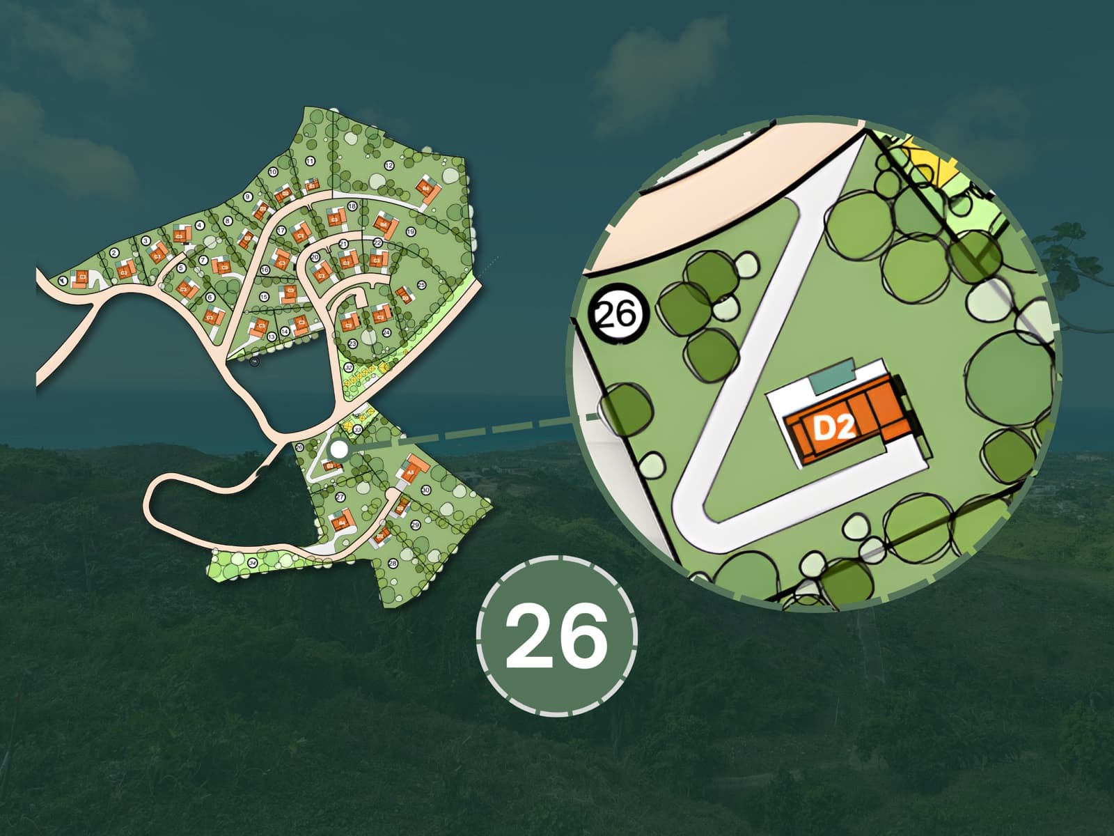 Sienna Terrenas Lot 26 - 2 bedroom villa option with Hills Discount view, 2,367 sqm