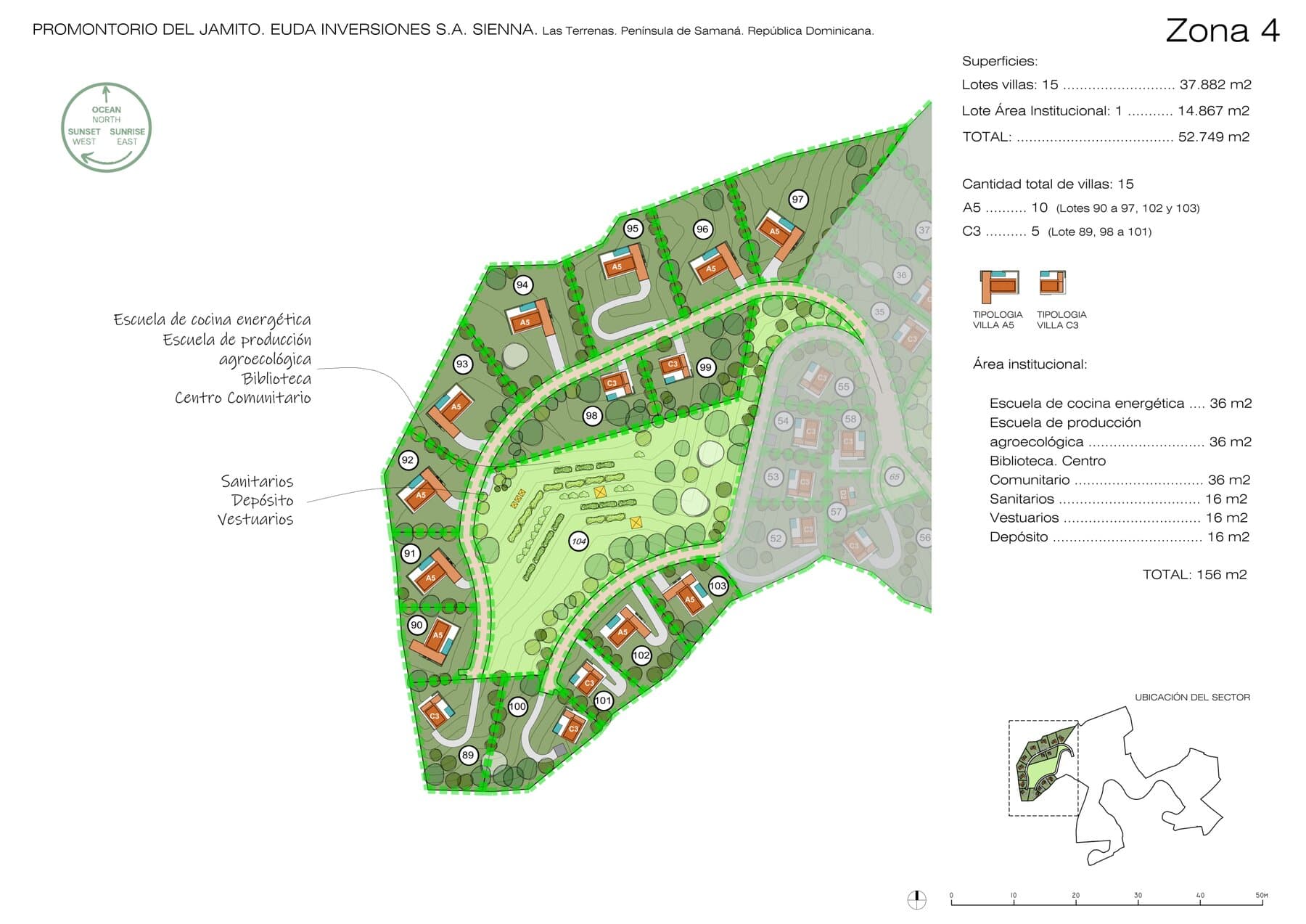 Plano de sitio de Zona 4 — El Barrio del Aprendizaje