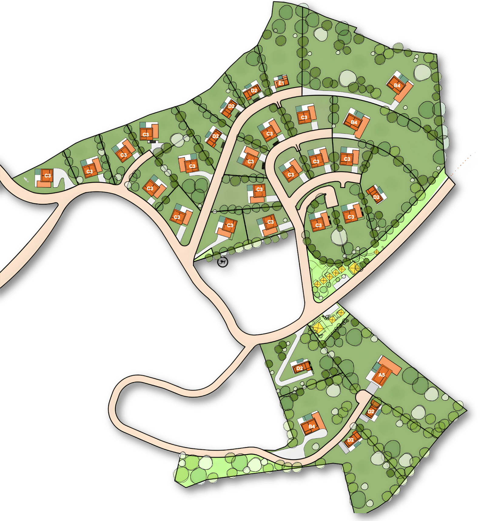 Plano ilustrado de la Zona 1 de Sienna Terrenas